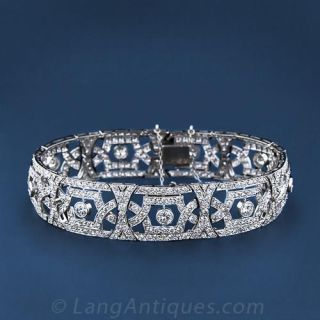 French Art Deco Platinum Diamond Bracelet