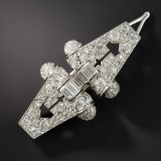 French Art Deco Platinum Diamond Hair Barrette 