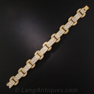 French Art Deco-Style Diamond and Black Enamel Bracelet - 3