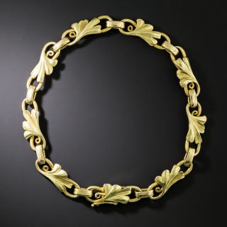 French Art Nouveau 18K Leaf Bracelet - 2
