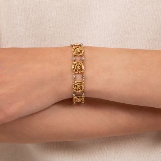French Art Nouveau Diamond Bracelet