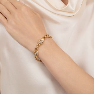 French Art Nouveau Diamond Bracelet 