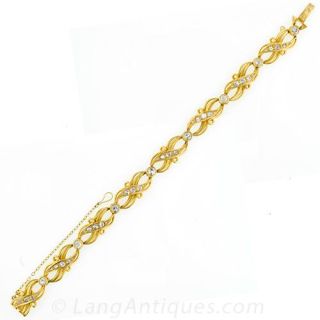 French Art Nouveau Diamond Bracelet