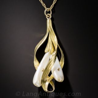 French Art Nouveau Fresh Water Pearl Necklace