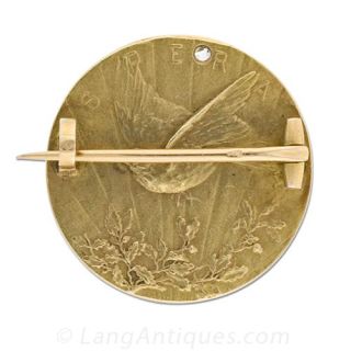 French Art Nouveau Medallion Pin