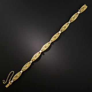 French Art Nouveau Pearl and Diamond Bracelet