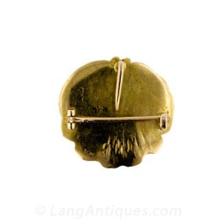 French Art Nouveau Putti and Shell Motif Brooch/Watchpin
