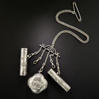 French Art Nouveau Silver Japonesque Chatelaine - 3
