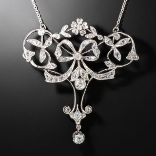 French Belle &Eacute;poque Diamond Bow Lavalière  - 3