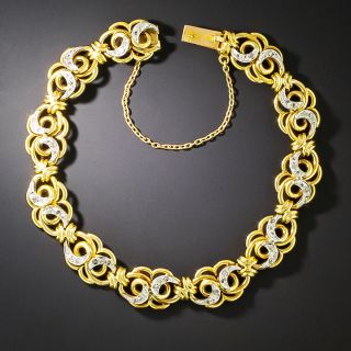 French Belle Epoch Rose-Cut Diamond Scroll Bracelet - 2