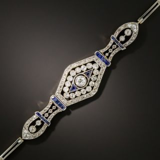 French Belle Époque Diamond and Synthetic Sapphire Bracelet - 3