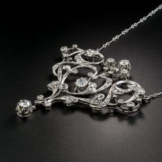 French Belle Epoque Diamond Pendant Necklace