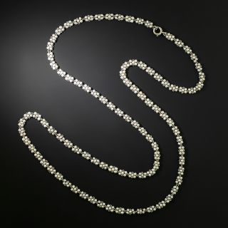 French Belle Epoque Natural Seed Pearl Cluster Chain Necklace - 2