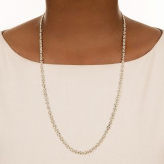 French Belle Epoque Natural Seed Pearl Cluster Chain Necklace