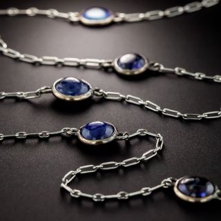 French Cabochon Sapphire Chain Necklace - 1