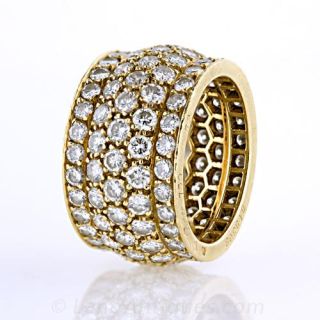 French Cartier Wide Pave' Diamond Eternity Band