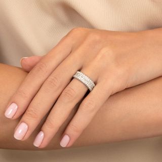 French-Cut and Round Brilliant Diamond Eternity Band, Size 5 3/4+