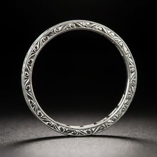 French-Cut Diamond Eternity Band with Scroll Motif Engraving