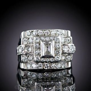 French Retro Diamond Cocktail Ring