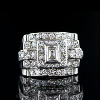 French Deco/Retro Diamond Cocktail Ring