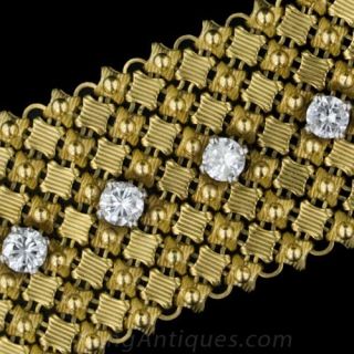 French Diamond, 18K Yellow Gold Bracelet