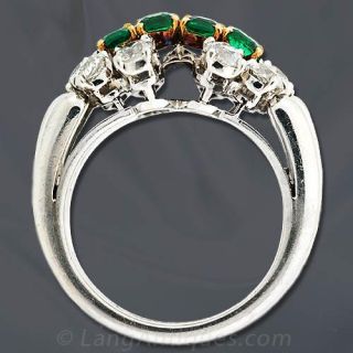 French Diamond and Emerald Ring by Chaumet