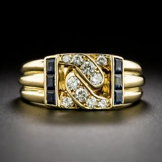 French Diamond And Sapphire Ring by Mauboussin - 2