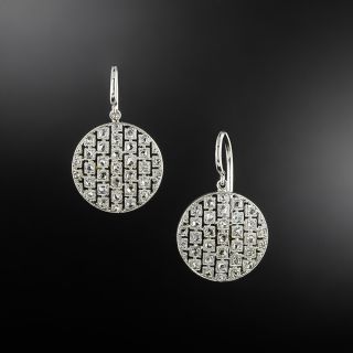 French Diamond Circle Earrings, Circa 1900 - 2