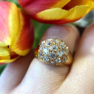 French Diamond Cluster Ring