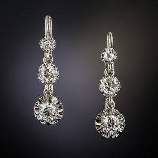 French Diamond Drop Earrings