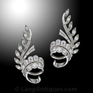 French Diamond Ear Clips