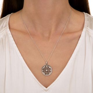 French Diamond Snowflake Lavalier Pendant