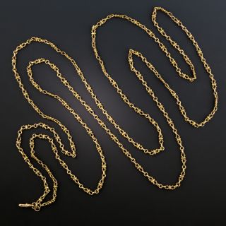 French Early 20th Century Long 18K Gold Chain