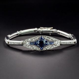 French Early-Art Deco Sapphire and Diamond Bracelet - 1