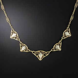 French Edwardian Two-Tone Necklace - 3