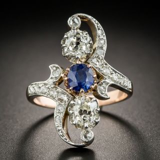  French <em>Belle Époque</em> Sapphire and Diamond Dinner Ring - 1