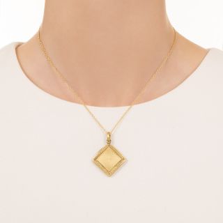 French Engraved Square Locket