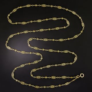 French Fancy Link 62 Inch Long Chain Necklace  - 2
