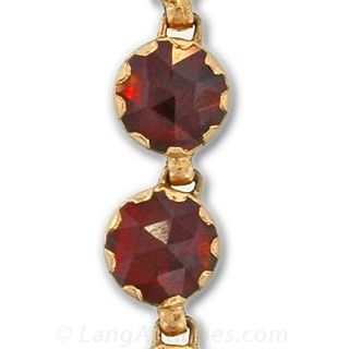 French Garnet Riviere and Bracelet