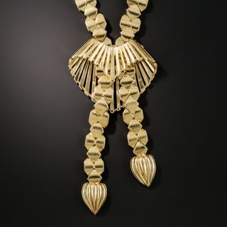 French Mid-Century 18K Gold Negligee Necklace