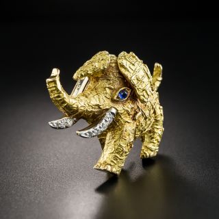 French Mid-Century Elephant Brooch
