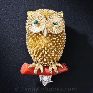 French Owl Pin