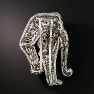 French Pink Panther Diamond Brooch
