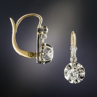 French Platinum .50 Carat Diamond Dangle Earrings