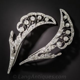 French Platinum Diamond Barrettes - 1