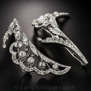 French Platinum Diamond Barrettes