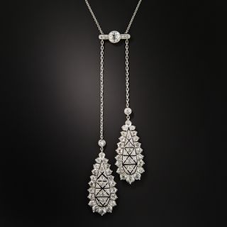 French Platinum Diamond Negligee Necklace - 1