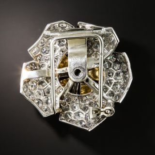 French Platinum Diamond Pansy Brooch