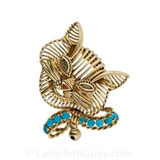 French Retro Cat Pin