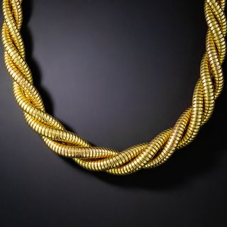 French Retro Twisted Gas Pipe Necklace - 2